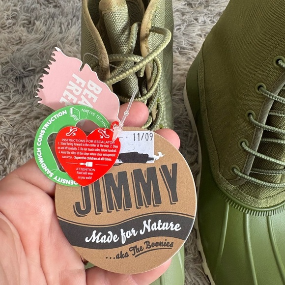Green Native brand “Jimmy” duck boots. Size 10 women’s/8 men’s - Picture 1 of 3